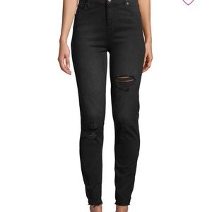 Free People NWT Ripped Jeans Black 27L